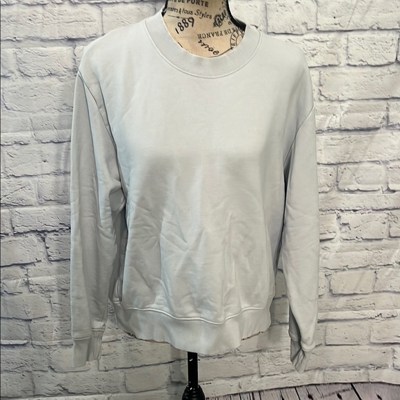 COS Sweatshirt Relaxed Fit Light Blue Size Small Cotton Blend - Picture 1 of 8